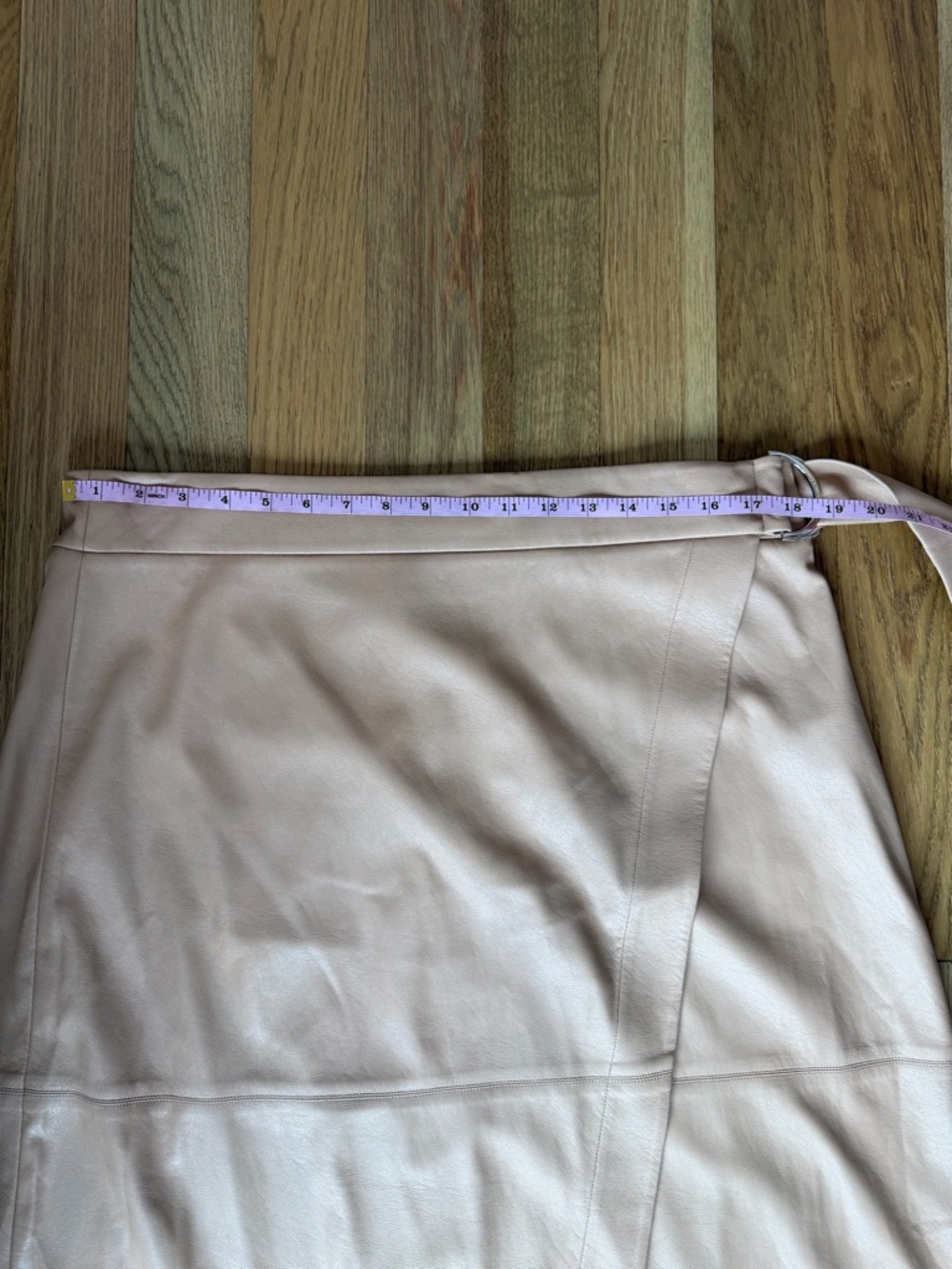 Ted Baker Faux Leather Camel Wrap Midi Skirt — Size 6 (US 14) - Picture 12 of 13